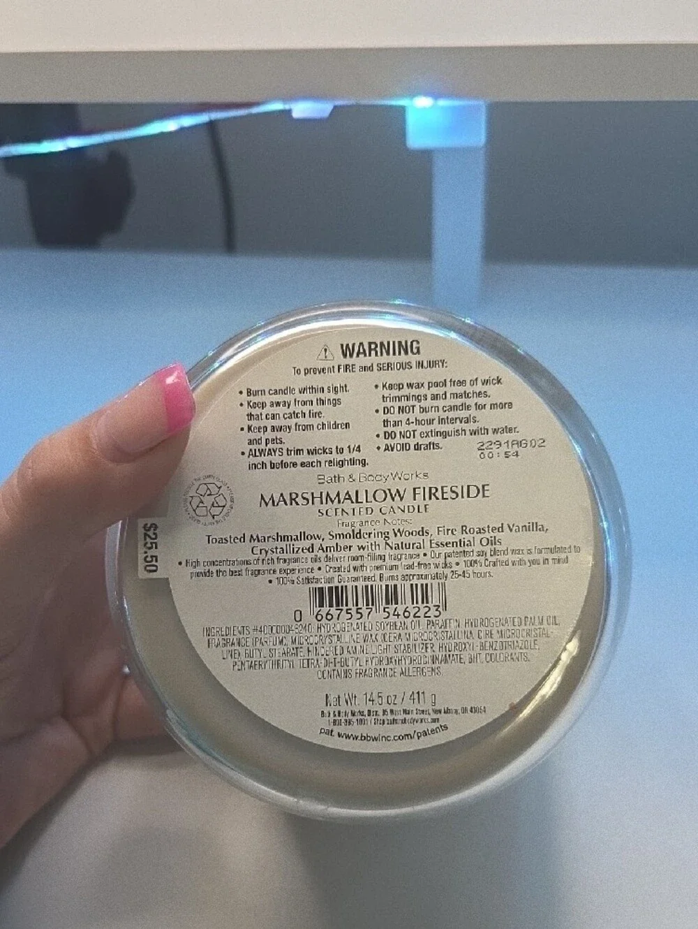 Bath And Body Works Marshmallow Fireside Scented Candle - Gold/Gray